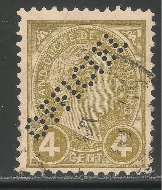 Luxembourg #O77v (A8) VF USED 1895 4c Grand Duke Adolphe - "OFFICIEL" Perforated