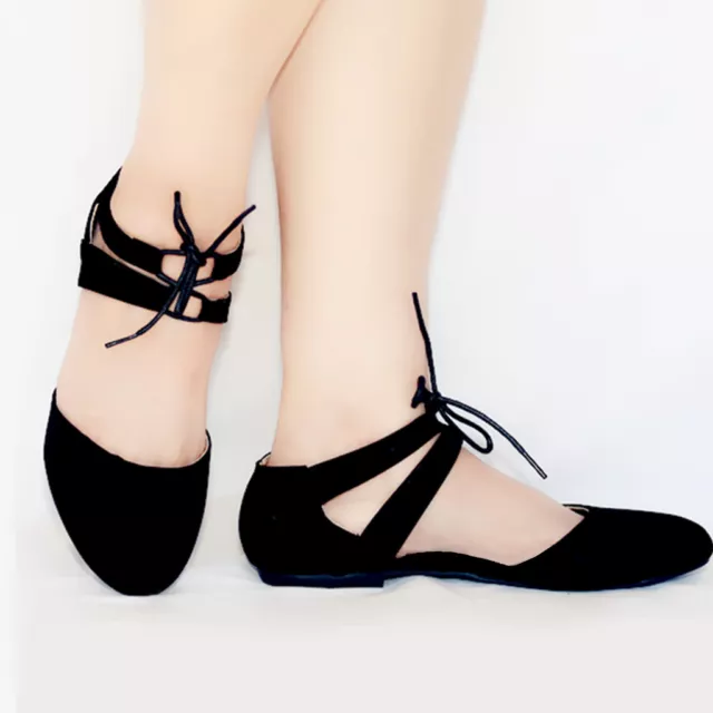 New Women Mary Jane Ballet Flat  Lace Up Ankle Strap Shoes Black,Taupe #2591