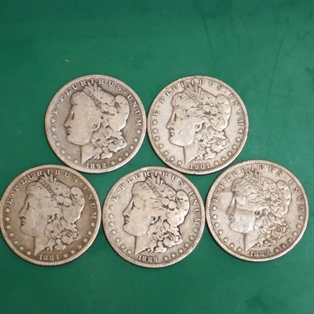 1878-1904 Morgan Silver Dollar Culls Pre-1921 Mix Dates Lot of 5 Coins