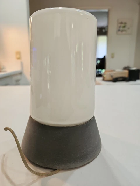 Vintage Mid Century White Globe Ceiling Light Satin Glass Metal 60s 70s