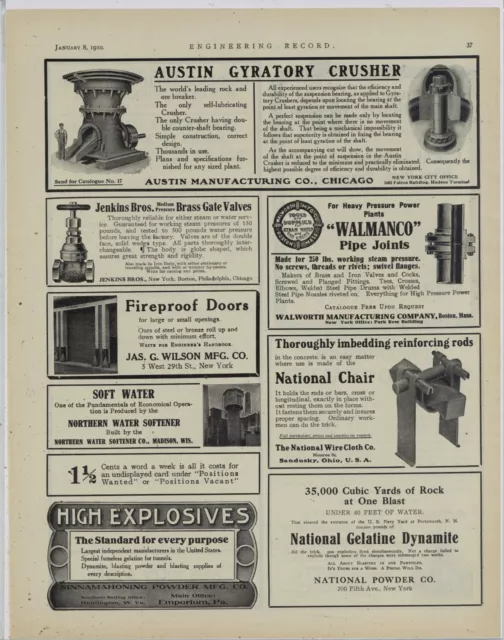 1910 Sinnamahoning Powder Mfg. Co. Ad: High Explosives - Emporium, Pennsylvania
