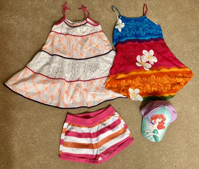 Pacchetto abbigliamento estivo per ragazze età 5-6 abiti in cotone X2 pantaloncini cappello aereo Disney