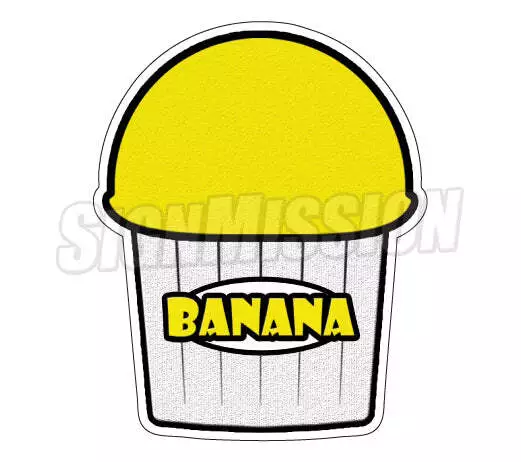 BANANA FLAVOR Italian Ice Decal shaved ice cart trailer stand sticker