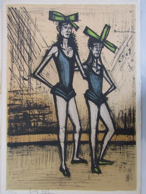 Bernard Buffet / Les deux soeurs / Lithographie signée à la main et numérotée