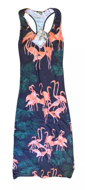 Ramona La Rue Adrianne Ashley Jersey Dress maxi flamingo NWT racer back XS light