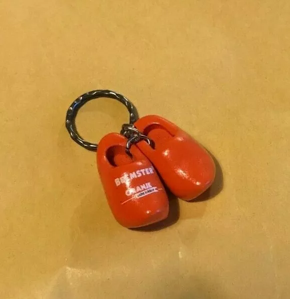 Dutch Holland Beemster Cheese Advertising Keyring Tiny Netherlands Wooden Shoes