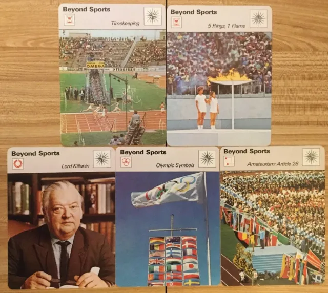 1977 Editions Rencontre Sportscaster Beyond Sports 5 Card Lot *FREE Shipping