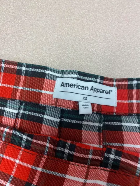 American apparel plaid tennis skirt RSAPW301W Red Plaid small or xsmall 2