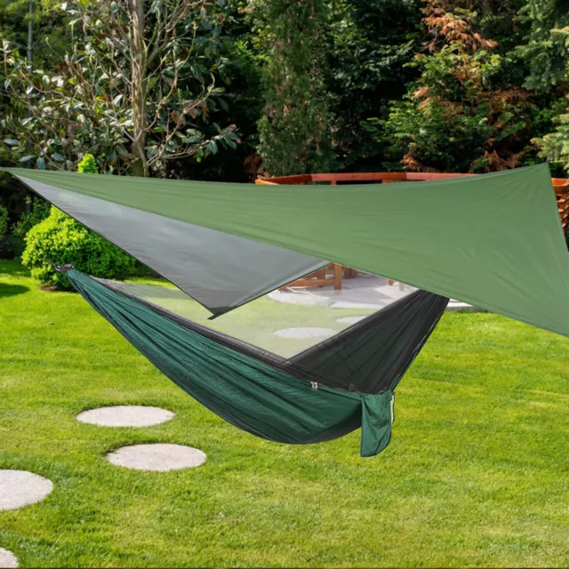 ( Green Sky Screen With Dark Green Hammock)Courtyard Hammock Easy To Carry