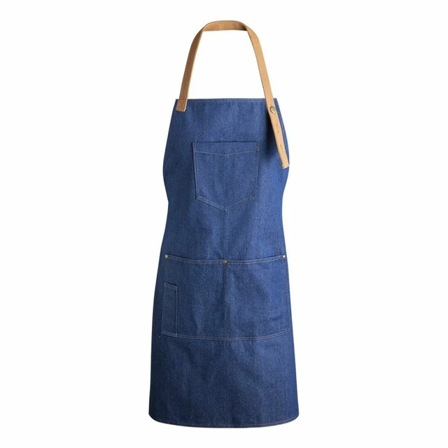 Grembiule da Cucina Cuoco Chef in resistente tessuto Denim 14DT