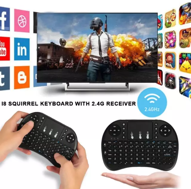 Rechargeable TV Box Wireless Touchpad Mouse Mini Keyboard Remote Control Backlit