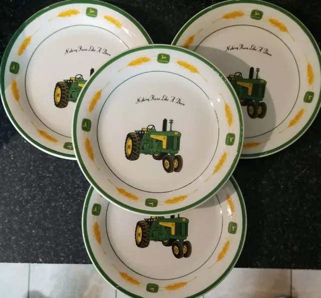 Gibson John Deere, (4) 7"Salad Plates, (1) Mug, (2) Pint glasses, (2)  bowls