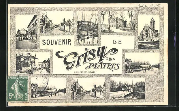CPA Grisy les Platres, Various views of the place