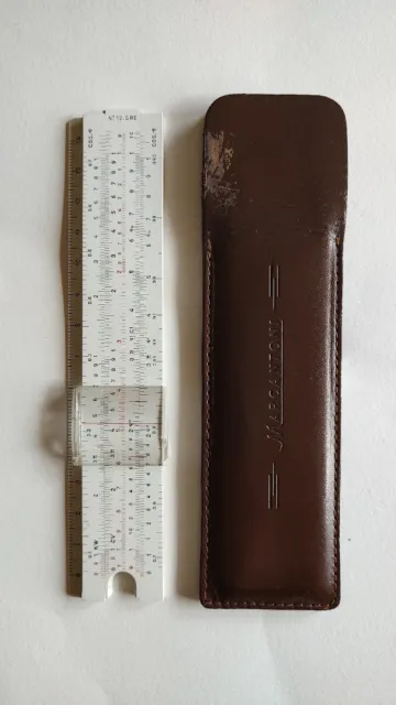 Regolo Calcolatore con custodia protettiva pelle Marcantoni No. 12,5 RE Vintage
