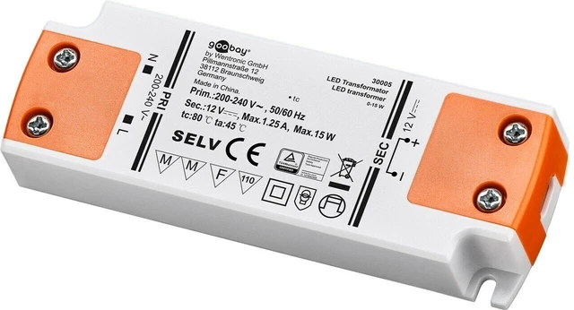 Alimentatore LED 12V DC 30W Ultrasottile - Driver Trasformatore Stretto Con TÜV Per Lampade E Strip