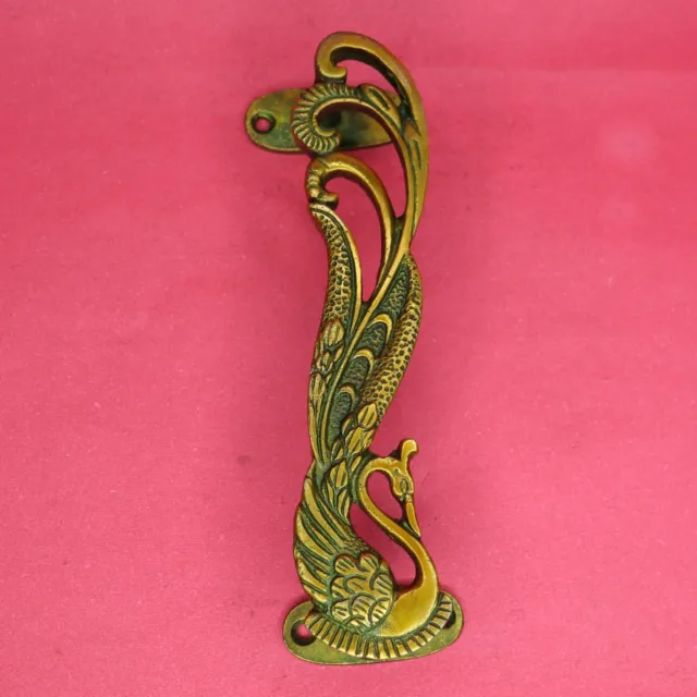 Peacock Shape Victorian Style Handmade Brass Door Handle Drawer Window Pull Knob