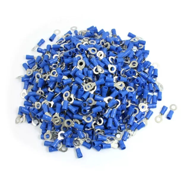 1000 Pcs RV2-5L AWG 16-14 Bleu PVC Manchon Pré Isolé Bornes Connecteur