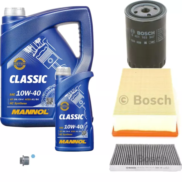 BOSCH Inspektionspaket 6L MANNOL Classic 10W-40 für Audi A6 Avant 2.5 TDI