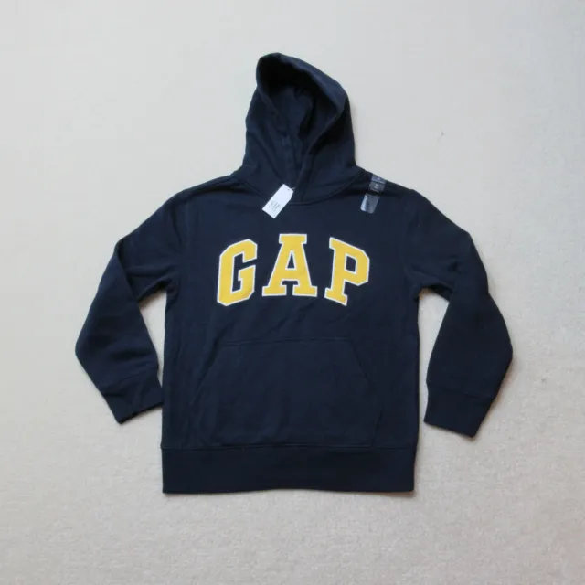 Gap Hoodie Kids Medium Blue Spell Out Pullover Cotton Blend Jersey Casual NWT