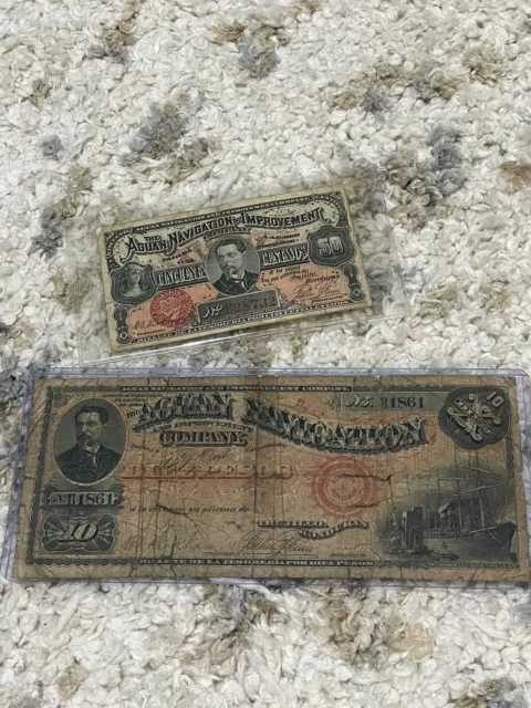 Honduras Banknotes Aguan Navigate 1886. 10pesos, 25 Centav