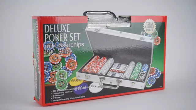 Deluxe Poker Set im Koffer mit 300 Laserchips 2