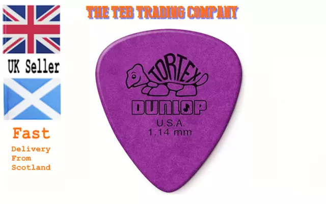 Dunlop Tortex Standard Guitar Picks - Purple 1.14mm - 1,2,3,6,12,20,50