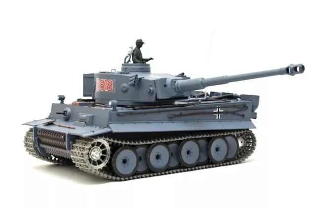 RC Panzer "German Tiger I" Heng Long 1:16 Grau, Rauch&Sound,Metallgetriebe (Stah 2
