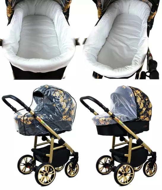 Ensemble complet de poussette 3 en 1 avec siège auto Buggy Baby Colorlux Gold by 3