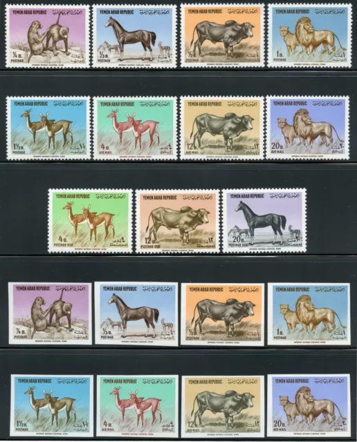 Yemen Yemen Nord 1964 Animali Animali 382-389 A/B Perf Imperf + P 14-16 A nuovo di zecca