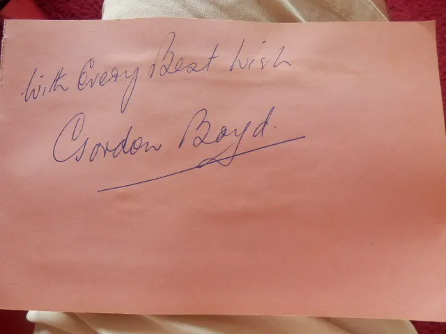 Gordon Boyd Actor/Singer Autograph