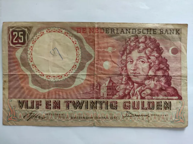 Pays-Bas - Nederland - Billet De 25 Gulden Du 10/4/1955.