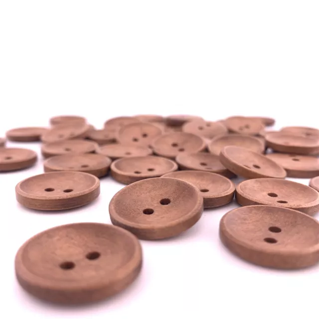 50pcs Brown Wooden Buttons 2-holes Sewing Scrapbooking Crafts Accessories 20mm