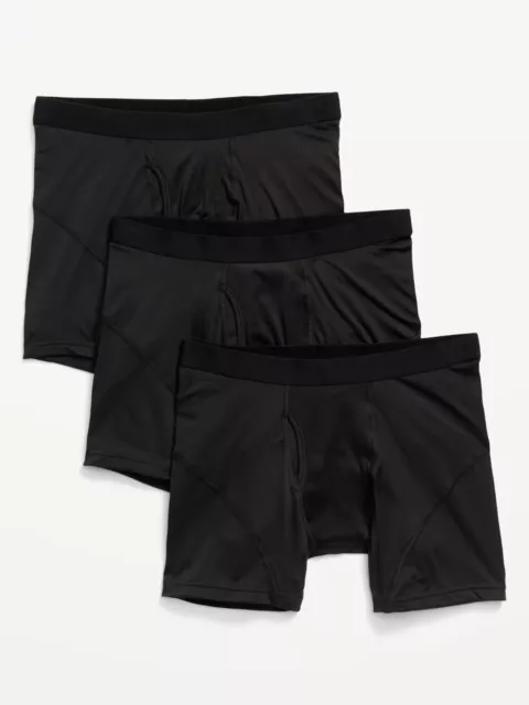 Old Navy Go-Dry Cool Performance Boxer-Briefs Men's XL 3-Pack Black