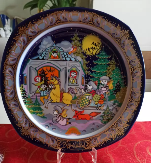 Rosenthal Weihnachtsteller 1984 Wandteller Wiinblad Kling Glöckchen  1. Wahl OVP