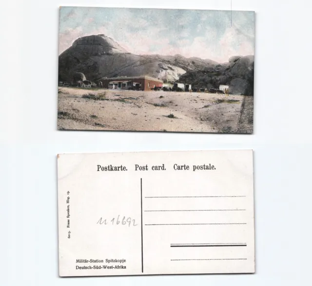(n16692)   Ansichtskarte Spitzkopje Militärstation Deutschsüdwestafrika, un