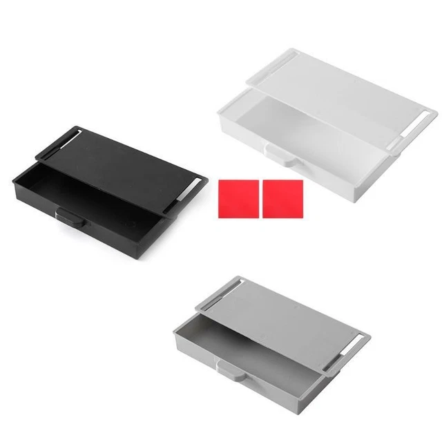 Under Desk Drawer Adhesive Organizer Hidden Desktop Storage Box Home Pen Holder