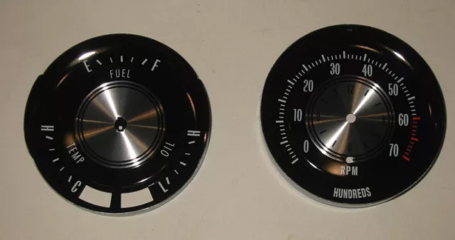 1970-72 Cutlass 442 Rally Pack Tick Tock Tach Gauge Faces