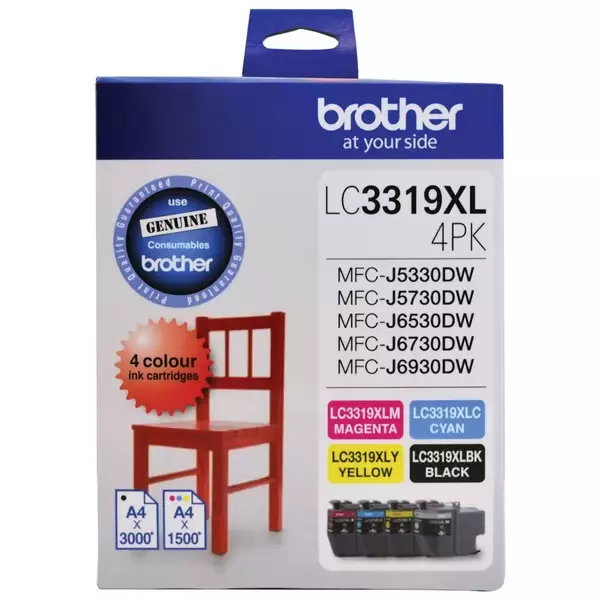 **GENUINE** Brother LC 3319XL Ink Cartridges 4 Colour Value Pack | FREE POSTAGE