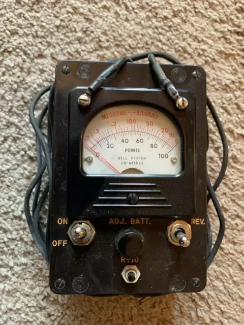 Metro Tel Corp Ohm Meter Electrical Testing Instrument Vintage MT 8456