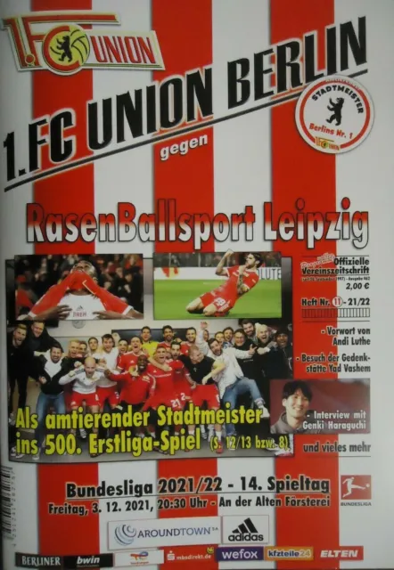 Programm Bundesliga 2021/22 Union Berlin - RB Leipzig # Alte Försterei