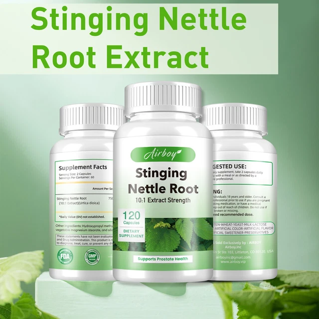 STINGING NETTLE ROOT 7500mg Relieve Hair Loss, Prostate & Urinary