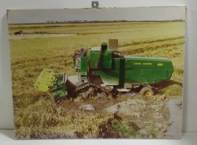 Vintage - John Deere Combine 630 - Wall Decoration Art Photographs with Backing