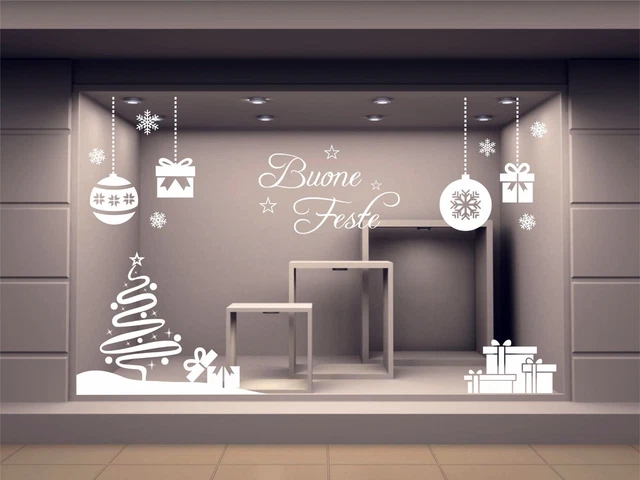 Adesivo per vetrine Natale MERRY CHRISTMAS – Vetrofania - Interni