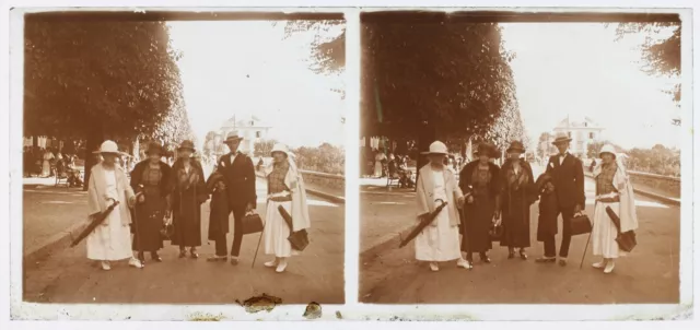 Family Fashion c1930 Photo Stereo Glass Plate Vintage V36L13n  2