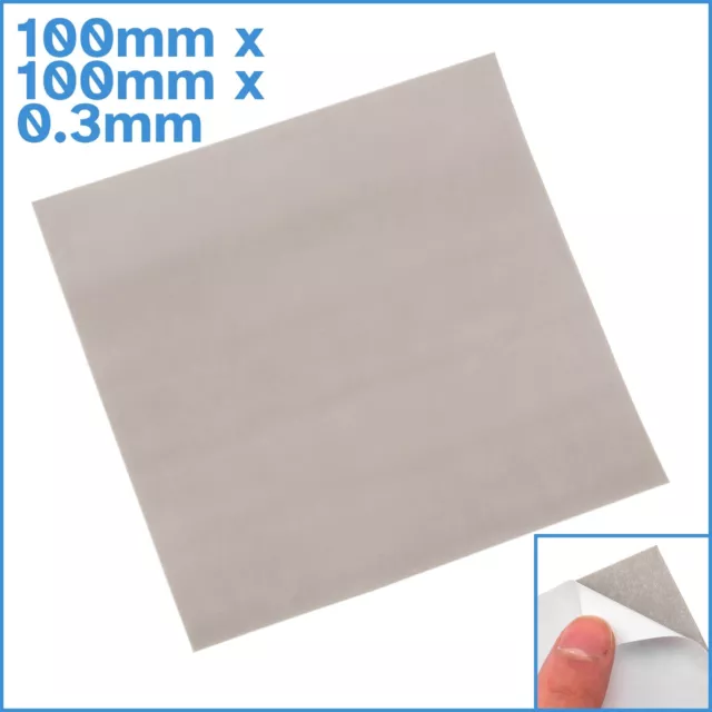 100mm x 100mm x 0.3mm Silicone Based Thermal Interface Sheet Self Adhesive Tape