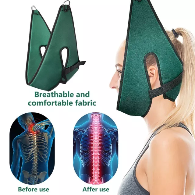 Adjustable Neck Brace Support Hanging Spine Cervical Traction Device Pain Relief