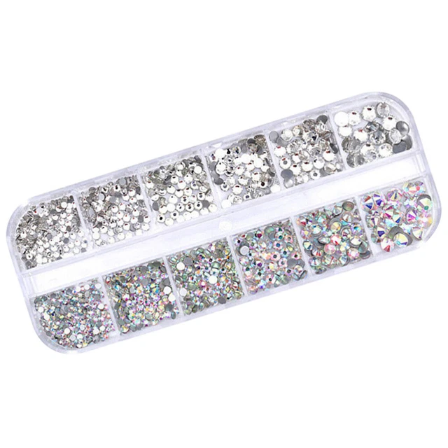1 caja pegatinas de lentejuelas de manicura piedras preciosas