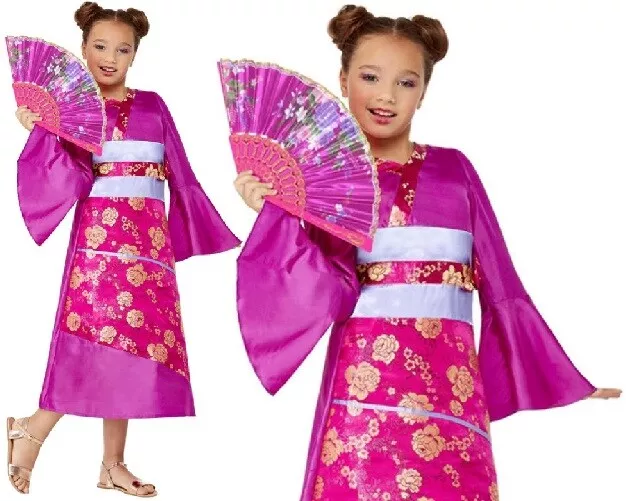 RAGAZZE BAMBINE BAMBINA Geisha Costume Bambini Giapponese Completo Smiffys  EUR 33,08 - PicClick IT