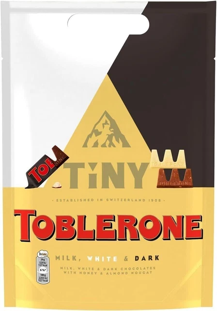2 X Tiny Toblerone Milk, White & Dark Minis 280g Chocolate Pouch Gift Christmas