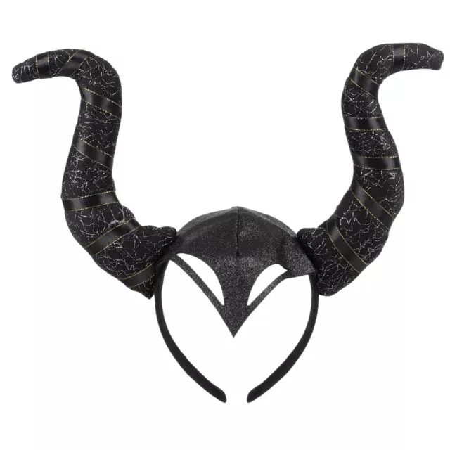 BLACK DARK DEVIL HORNS HEADBAND Halloween Ladies Girls Fancy Dress Accessory